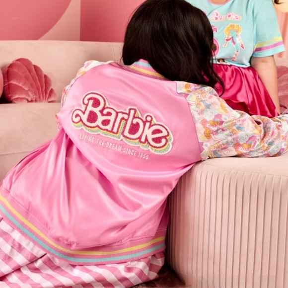 Loungefly Barbie™ 65th Anniversary Pink Unisex Collectors Rare Bomber Jacket - Picture 3 of 7